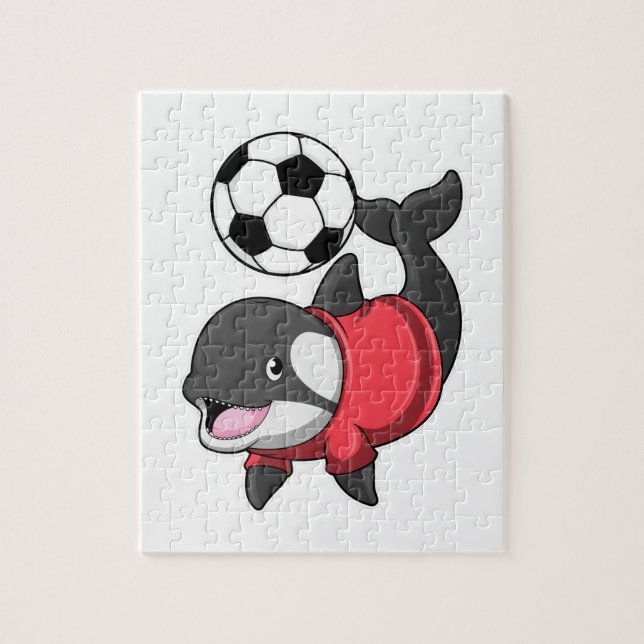Puzzle Killerwhale comme joueur de football avec Soccer (Vertical)