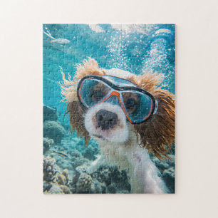 Puzzle King Charles Cocker Spaniel conduit dans l'océan