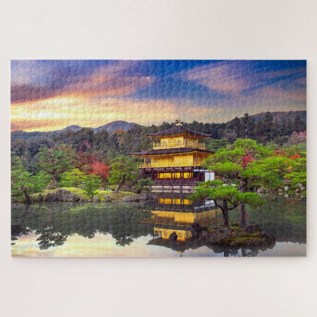 Puzzle Kinkaku-ji Zen Temple Kyoto Japon coucher de solei (Horizontal)