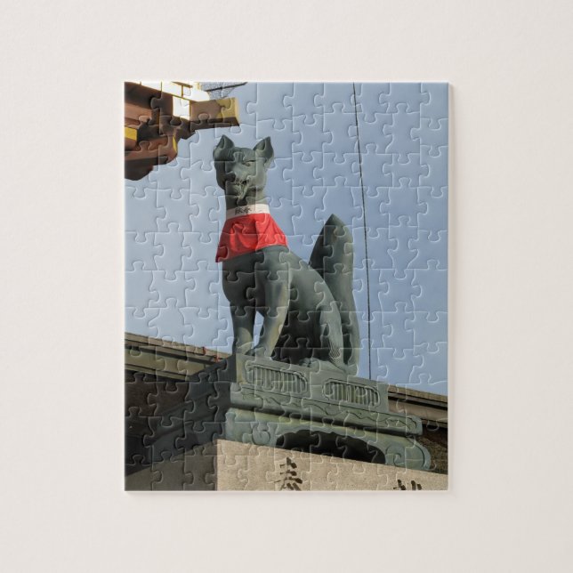 Puzzle Kitsune キツネ (Renard) avec un joyau dans la bouche (Vertical)