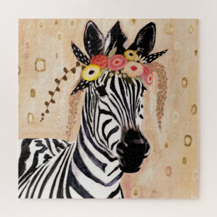 Puzzle Klimt Zebra   Couronne De Fleurs