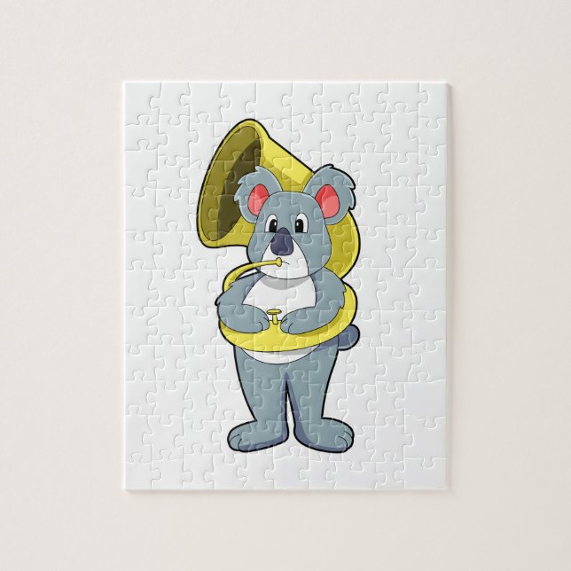 Puzzle Koala ours à Musique avec Saxophone.PNG (Vertical)