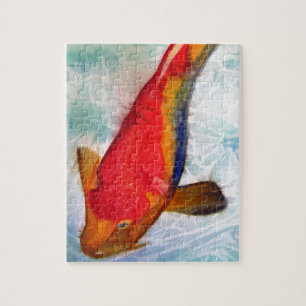 Puzzle Kohaku Koi poisson japonais aquarelle art