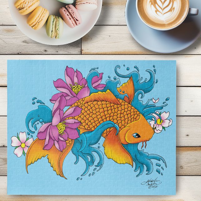 Puzzle Koi et fleurs (Créateur téléchargé)