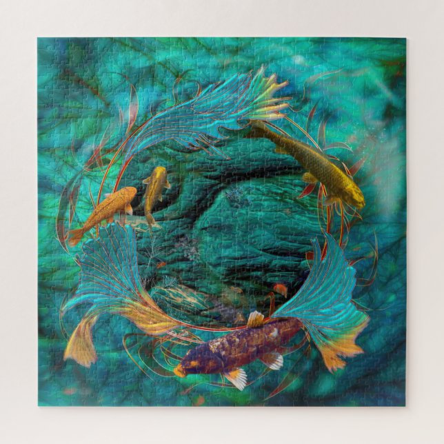 Puzzle Koi Fish NAGER EN PAIX (Vertical)