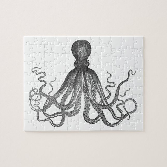 Puzzle Kraken - Octopus géant noir / Cthulu (Horizontal)