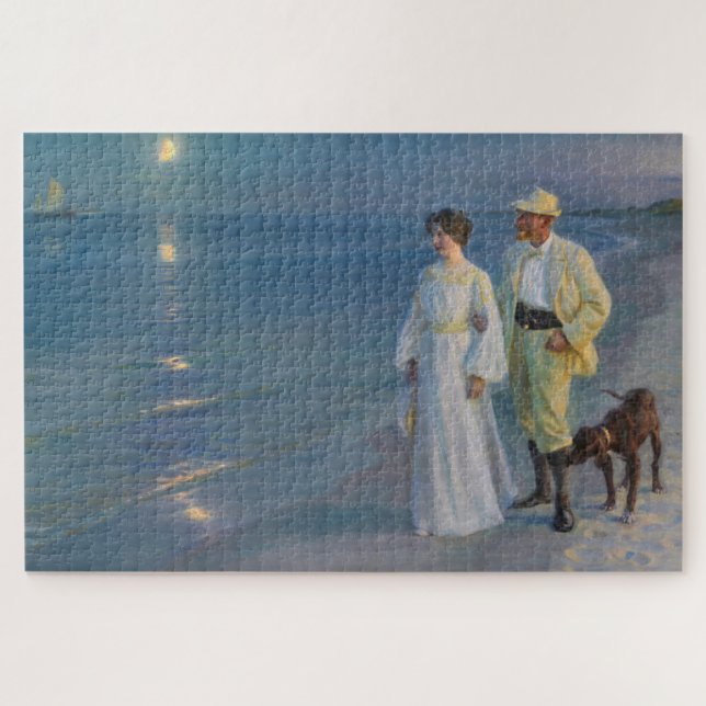 Puzzle Kroyer - L'artiste et sa femme sur la plage (Horizontal)