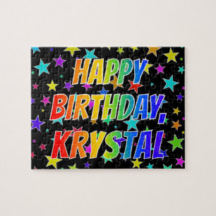 Puzzle "KRYSTAL" First Name, Fun "HAPPY BIRTHDAY"