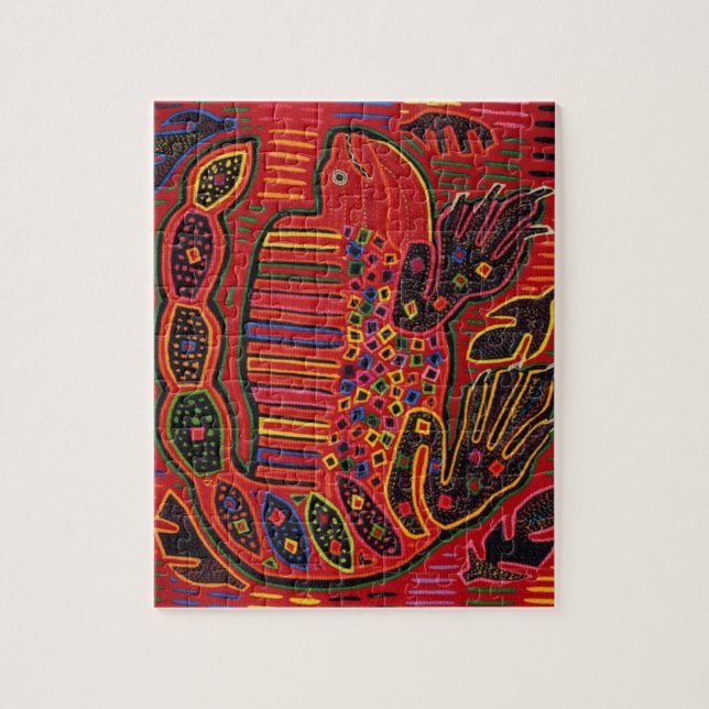 Puzzle Kuna Iguane Indien Mola (Vertical)