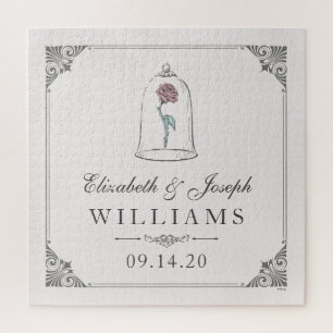 Puzzle La beauté et la bête   Mariage Rose enchanté