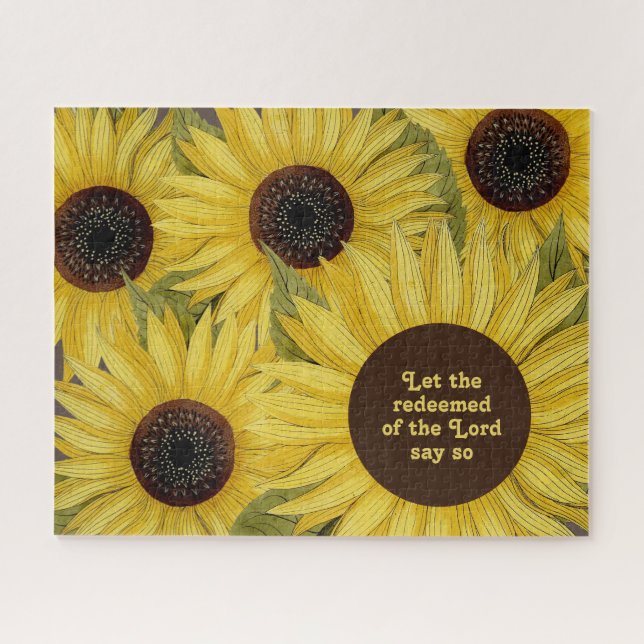 Puzzle La Bible chrétienne Verse Fleurs de soleil Jaunes  (Horizontal)