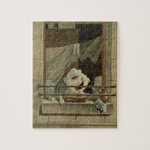 Puzzle La blanchisseuse, gravée par J. Laurent Julien (c