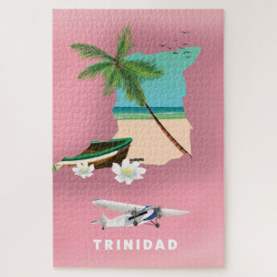Puzzle La carte de Trinidad illustrait l'affiche de voyag