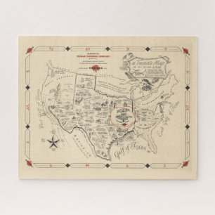 Puzzle La carte des États-Unis par les Texans