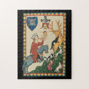 Puzzle La Chasse au Stag, Art médiéval du XIVe siècle
