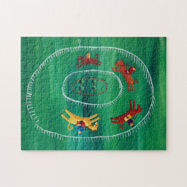 Puzzle La Course Du Cheval Art Contemporain Peinture Acry (Horizontal)