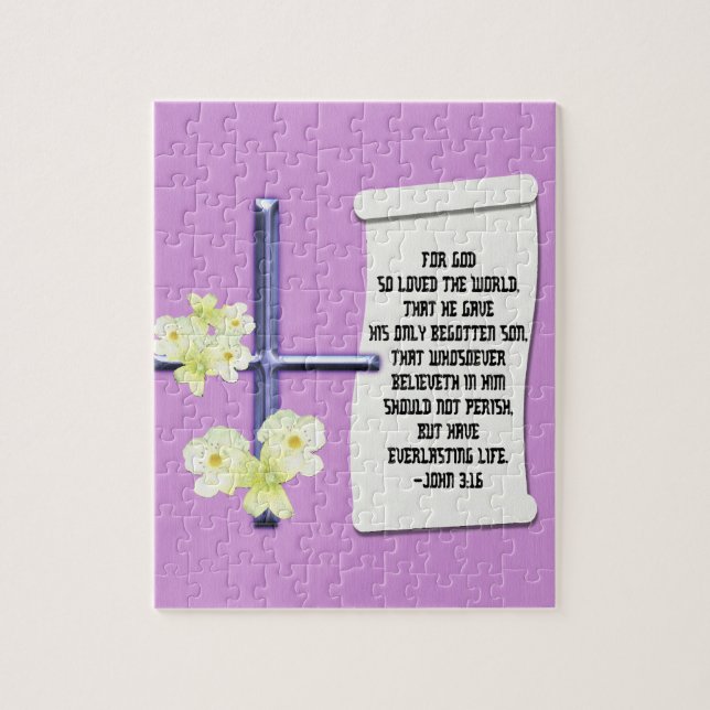 Puzzle La croix fleurit John 3-16 (Vertical)