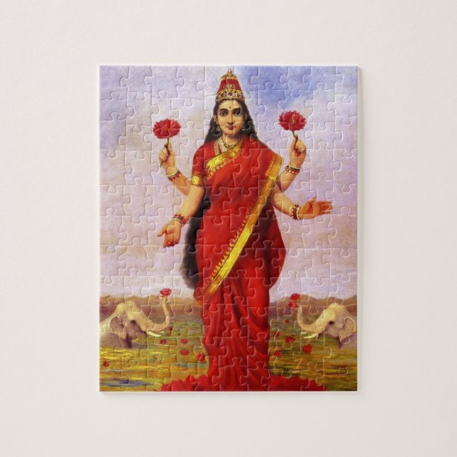 Puzzle La déesse hindoue Lakshmi par Raja Ravi Varma (Vertical)