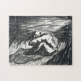 Puzzle La dépression seule dans une chambre sombre dessin