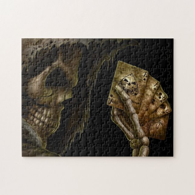 Puzzle La faucheuse joue aux cartes avec la main de gain (Horizontal)