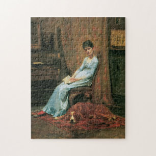 Puzzle La femme de l'artiste et son chien de couture