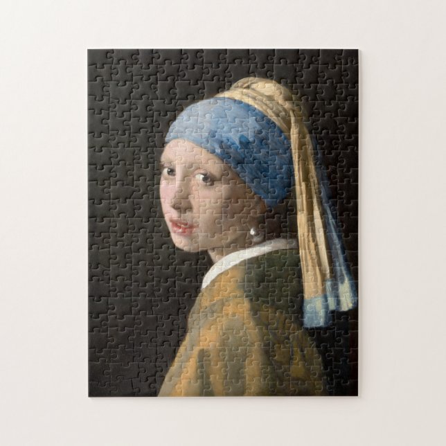 Puzzle La fille de Johannes Vermeer avec une oreille perl (Vertical)