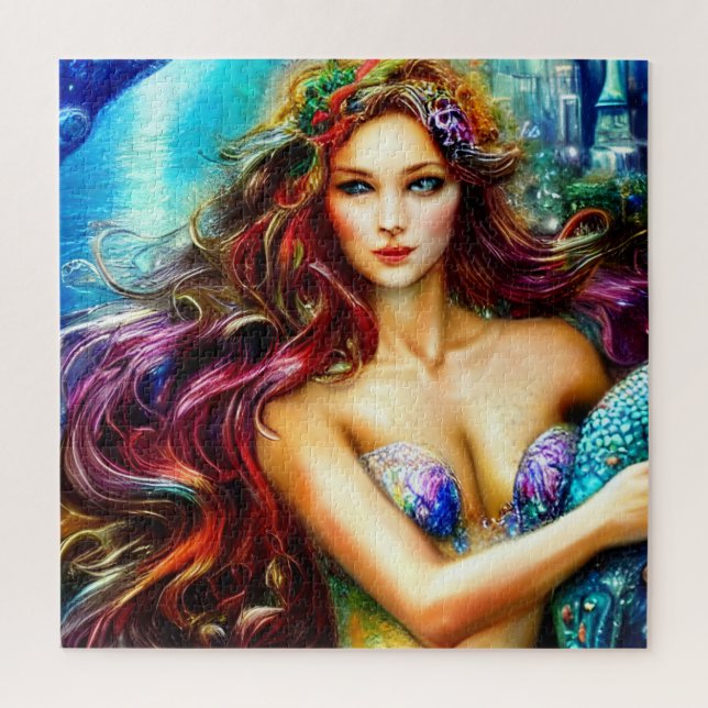 Puzzle La fille de Neptune Imaginaire Mermaid Art (Vertical)