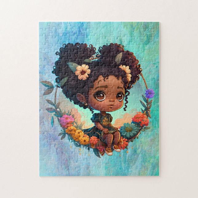 Puzzle La Fille Noire Sur Une Flèche (Vertical)
