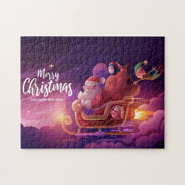 Puzzle La fusée du traîneau du Père Noël (Horizontal)