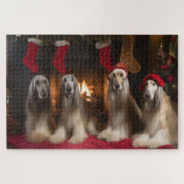 Puzzle La hache afghane près de la cheminée Noël (Horizontal)