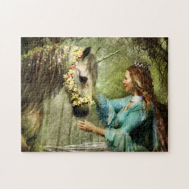 Puzzle La jeune fille de licorne (Horizontal)
