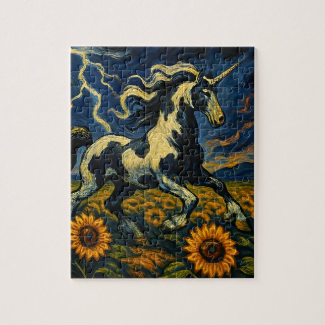 Puzzle La licorne de pinto dans une tempête (Vertical)