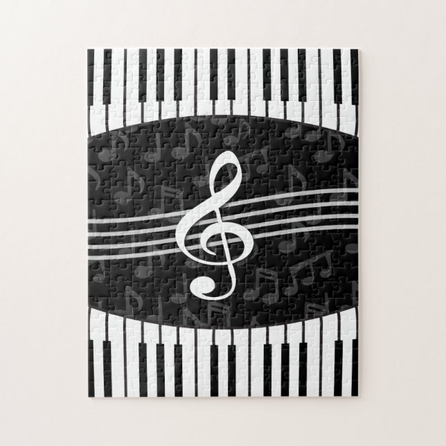 Puzzle La musique élégante note des clés de clef triple (Vertical)