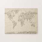 La musique note la carte du monde