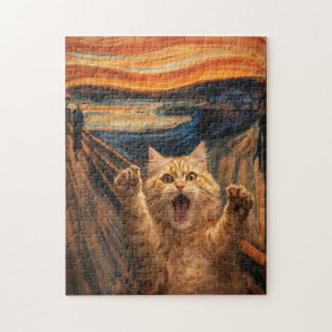 Puzzle La parodie d'art du chat dans Le Cri