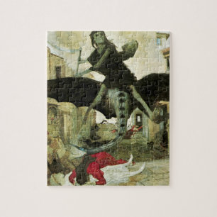 Puzzle La peste d'Arnold Bocklin, symbolisme Vintage