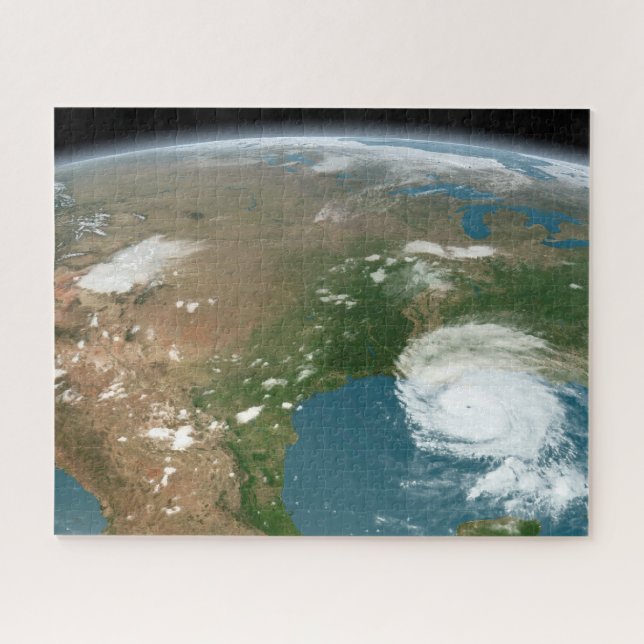 Puzzle La Planète Panoramique Terre Et Les Etats-Unis. (Horizontal)