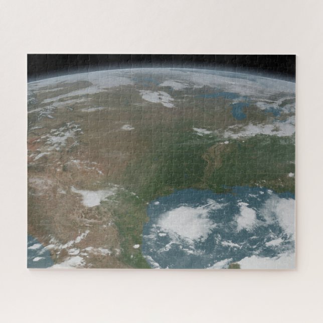 Puzzle La Planète Panoramique Terre Et Les Etats-Unis. 2 (Horizontal)