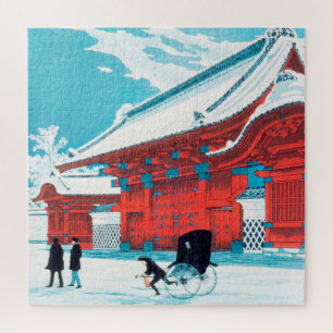 Puzzle La porte rouge de Hongo en neige par Hiroaki Takah