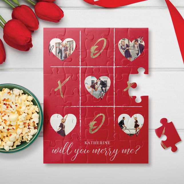 Puzzle La proposition de mariage de Valentine va-t-elle t (Valentine's Marriage Proposal Will You Merry Me XO Jigsaw Puzzle)