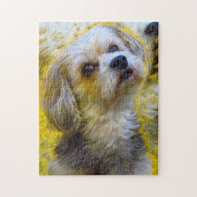 Puzzle La race de chien maltais. (Vertical)