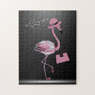 Puzzle La Reine A Retraité Classy Chic Flamant rose Rose