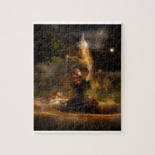 Puzzle La sorcière exécute des charmes magiques de cerc