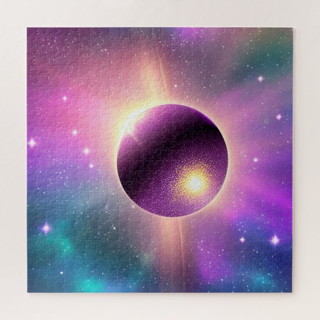 Puzzle La sphère cosmique parfaite violette orbite l'univ (Horizontal)