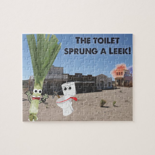 Puzzle La toilette jaillie un poireau ! (Horizontal)