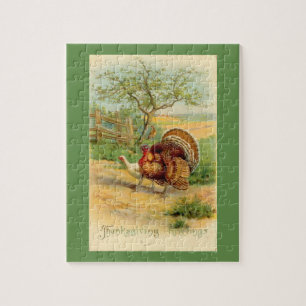 Puzzle La Turquie d'action de grâce Vintage et le poulet 