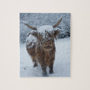 Puzzle La vache des Highlands dans la neige