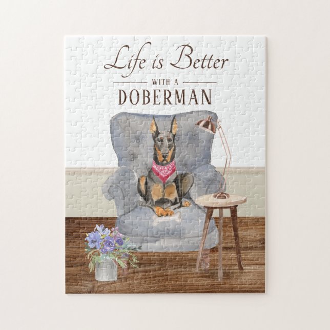 Puzzle La Vie Avec Un Doberman (Vertical)