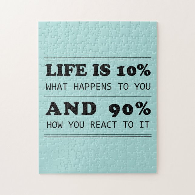 Puzzle La vie est 10% ce qui vous arrive Citation Motivat (Vertical)