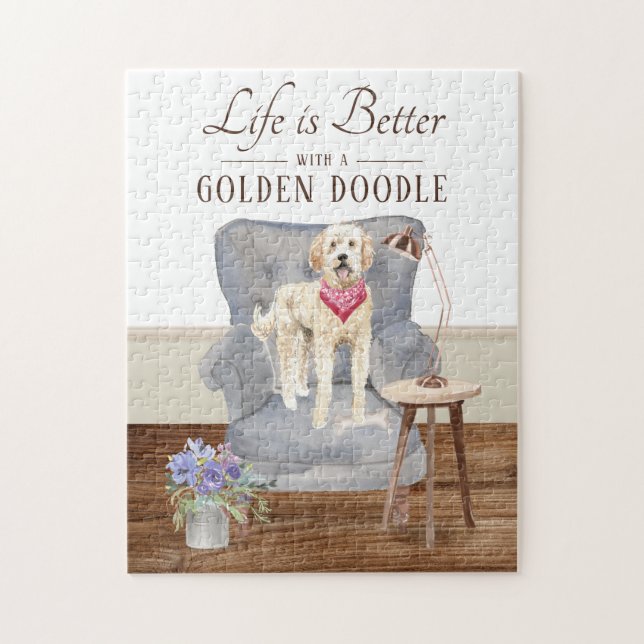 Puzzle La Vie Est Avec Un Doodle D'Or (Vertical)